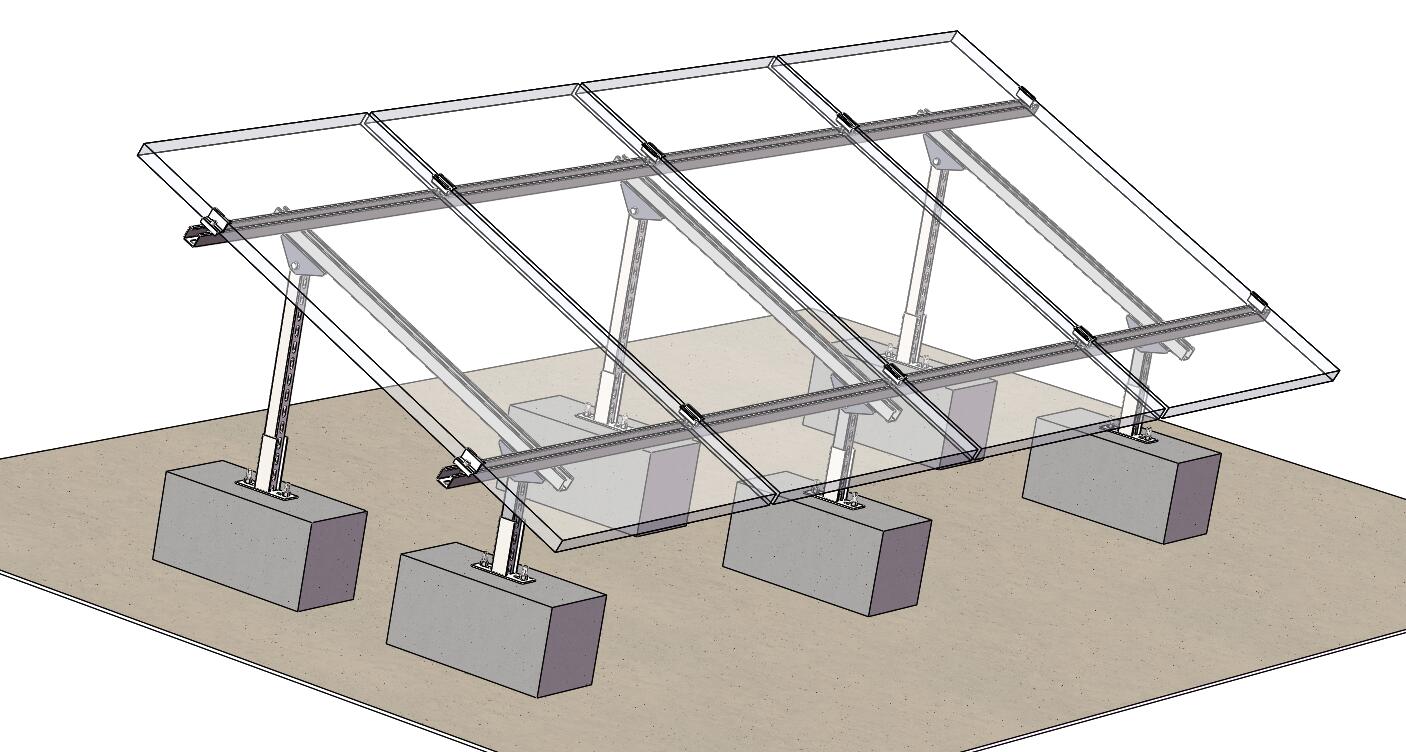 Perfil de aleación de aluminio del sistema de montaje de energía solar de techo plano