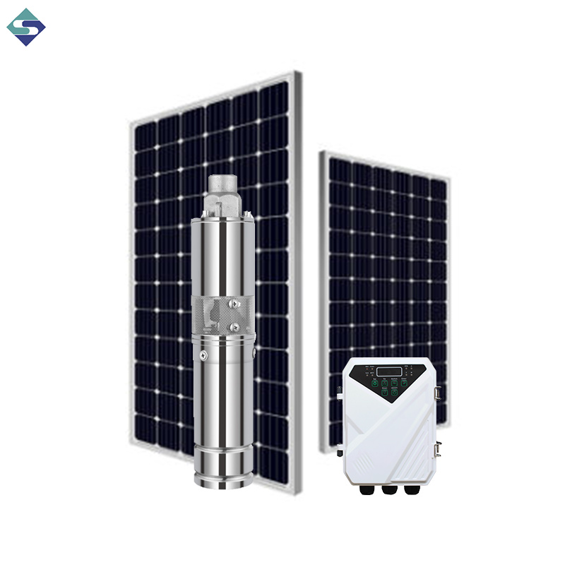 Irrigación de alta presión bomba de pozo profundo sumergible de agua con energía solar de 2 pulgadas